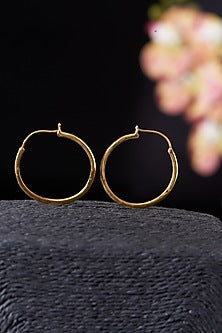 Gold Plated Hoop Earrings In Sterling Silver