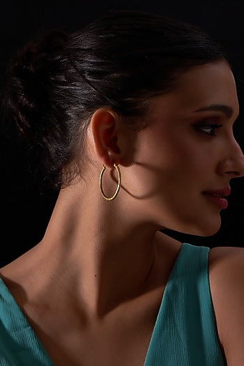 Gold Plated Hoop Earrings In Sterling Silver