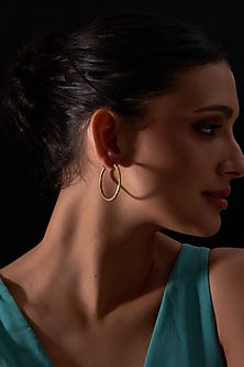 Gold Plated Hoop Earrings In Sterling Silver