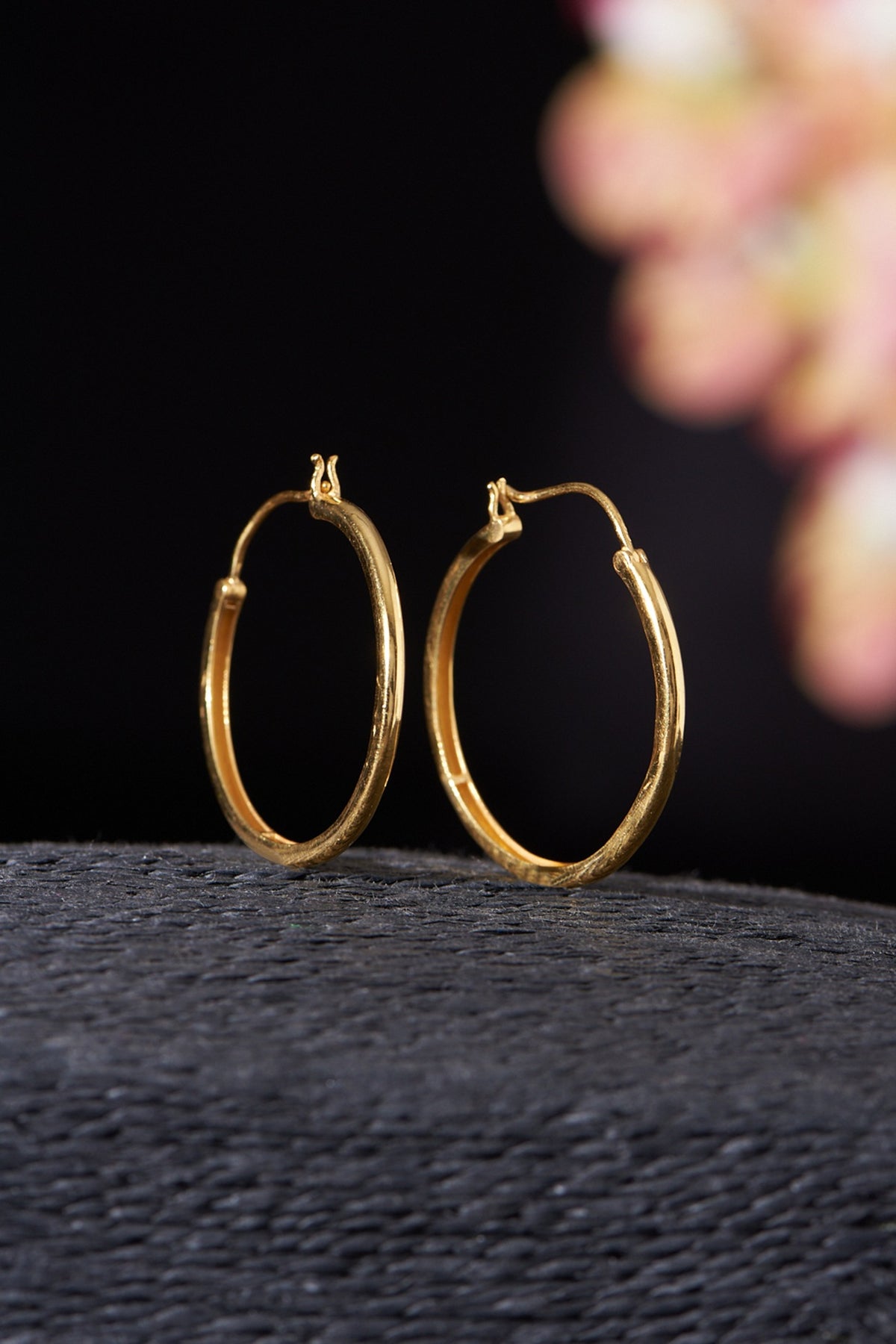 Gold Plated Hoop Earrings In Sterling Silver