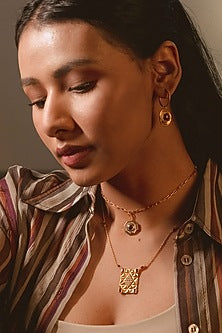 Gold Plated Ruby Dangler Earrings In Sterling Silver