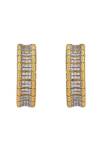 Gold Plated Hoop Earrings In Sterling Silver