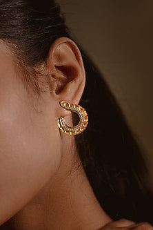 Gold Plated Hoop Earrings In Sterling Silver