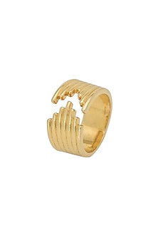 Gold Plated Geometric Ring In Sterling Silver