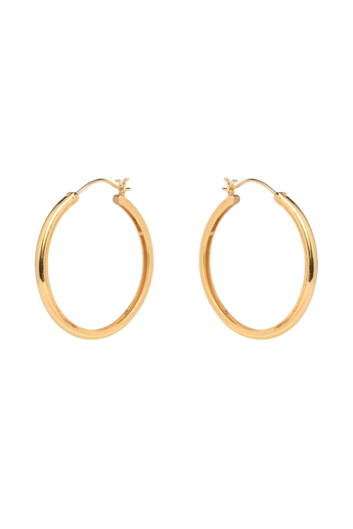 Gold Plated Handcrafted Hoop Earrings In Sterling Silver