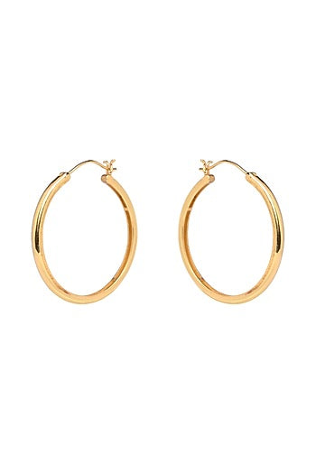 Gold Plated Handcrafted Hoop Earrings In Sterling Silver