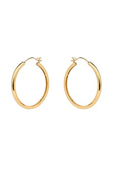 Gold Plated Handcrafted Hoop Earrings In Sterling Silver