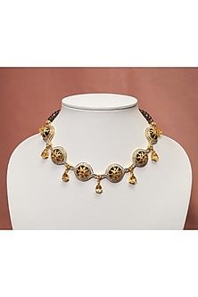 Gold Plated Smoky Quartz Necklace In Sterling Silver