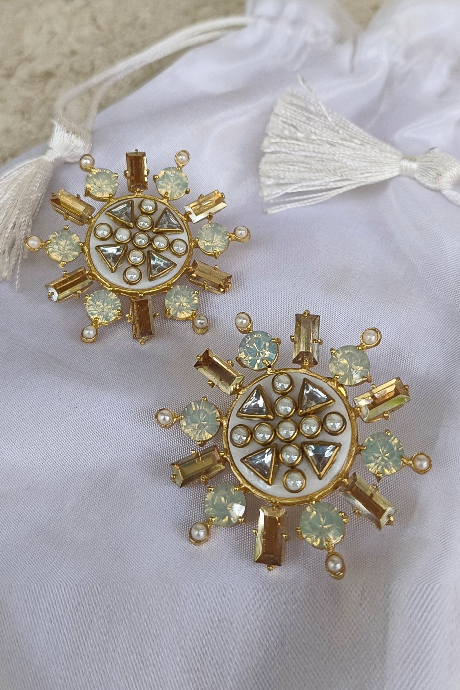 Rubaina Kundan Stud Earrings 