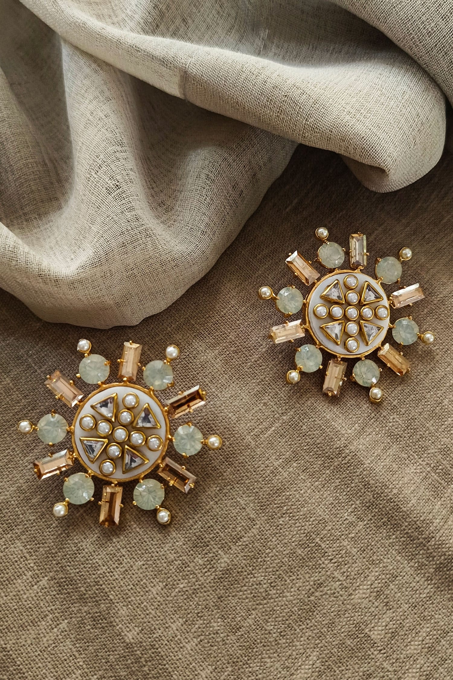 Rubaina Kundan Stud Earrings 