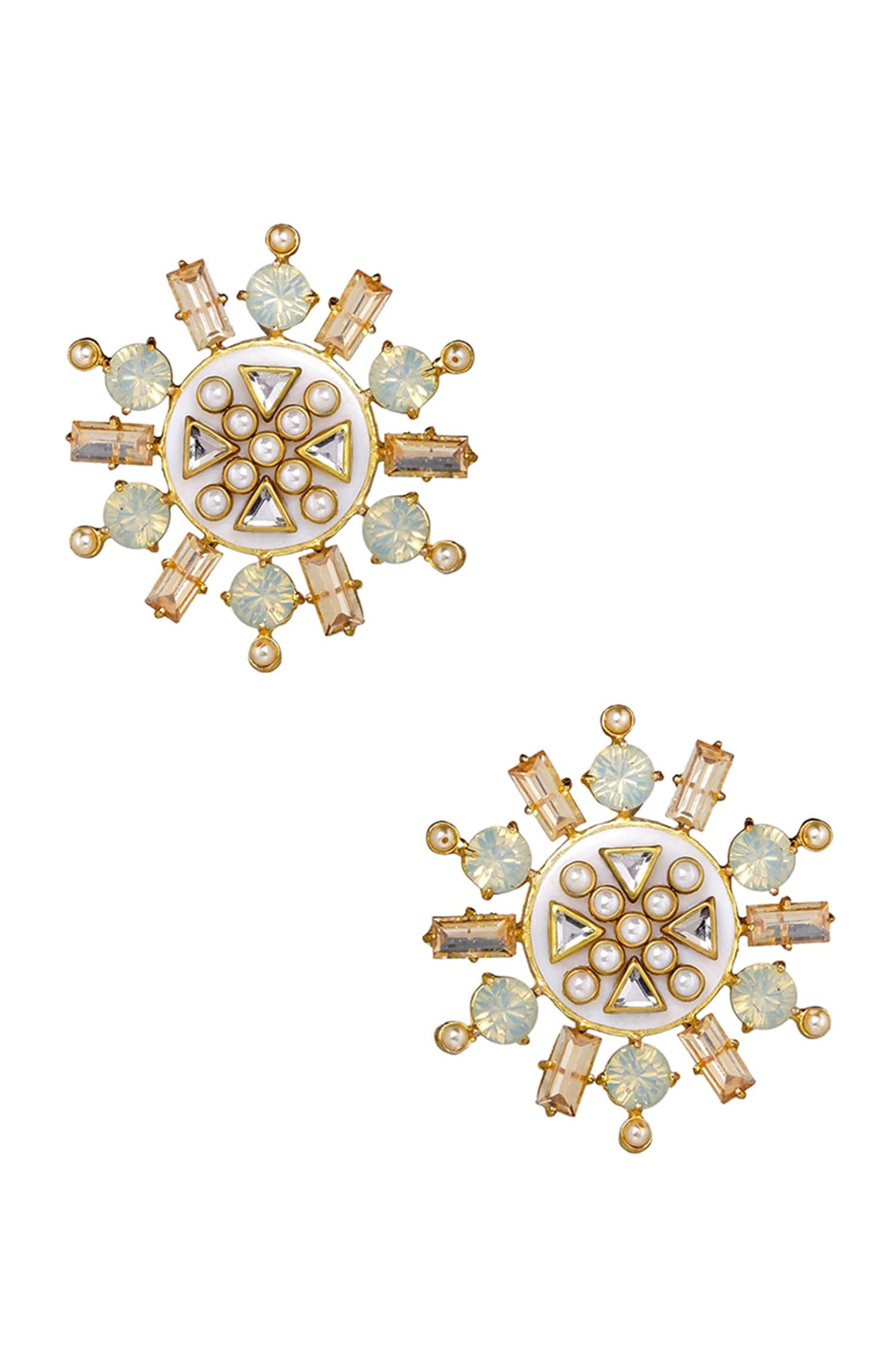 Rubaina Kundan Stud Earrings 
