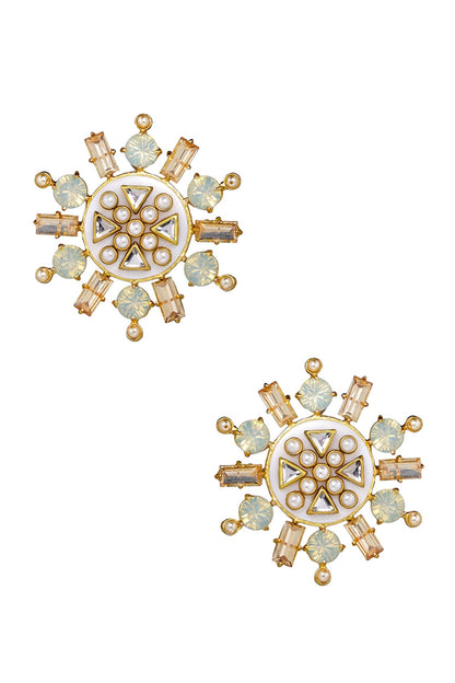 Rubaina Kundan Stud Earrings 