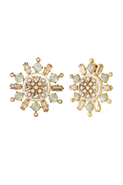Rubaina Kundan Stud Earrings 