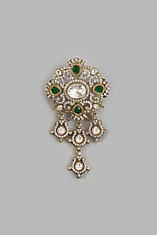 Gold Victorian Polki Brooch
