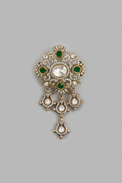 Gold Victorian Polki Brooch