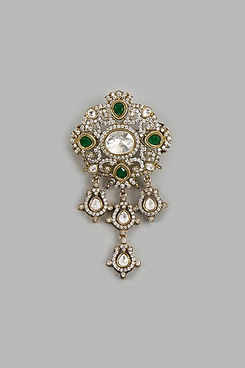 Gold Victorian Polki Brooch