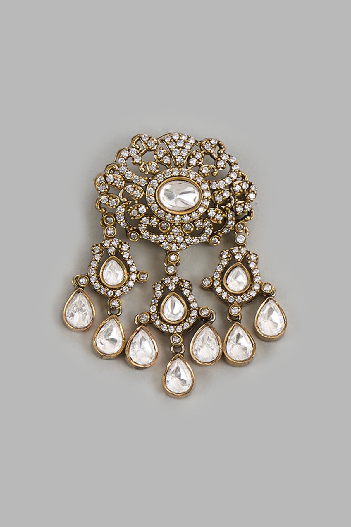 Gold Victorian Polki Brooch