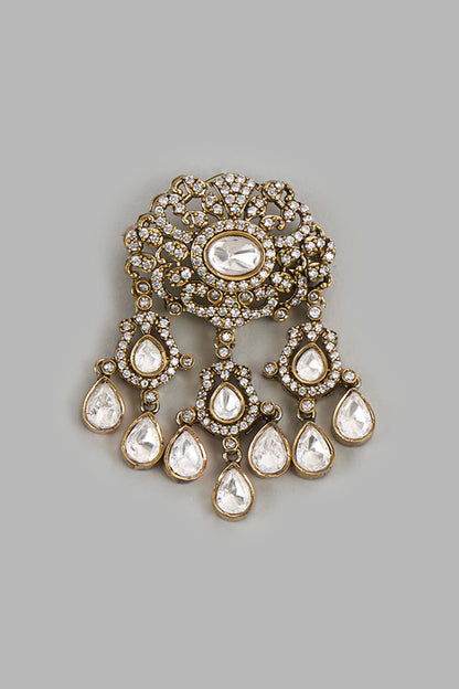 Gold Victorian Polki Brooch