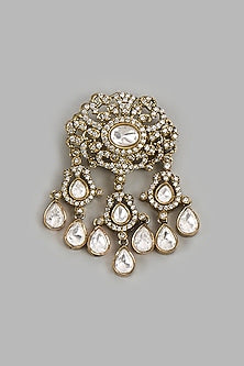 Gold Victorian Polki Brooch
