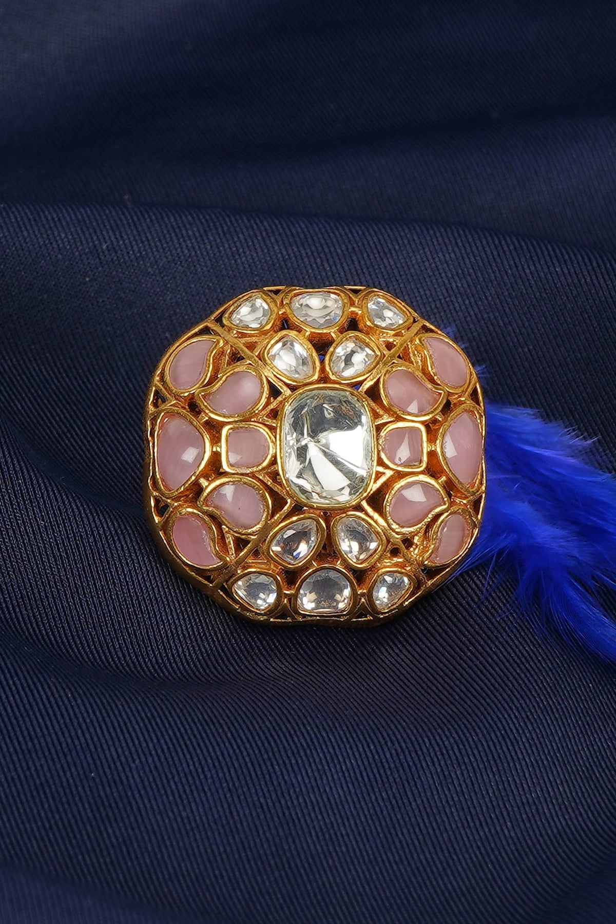 Gold Polki & Semi-Precious Stone Ring