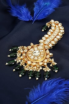Gold Polki & Semi-Precious Stone Brooch