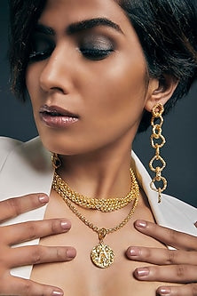 Gold Plated Crudo Catene Drop Earrings