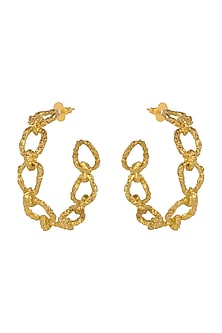 Gold Plated Crudo Catene Big Hoop Earrings