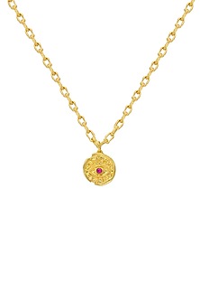 Gold Finish Textured Necklace