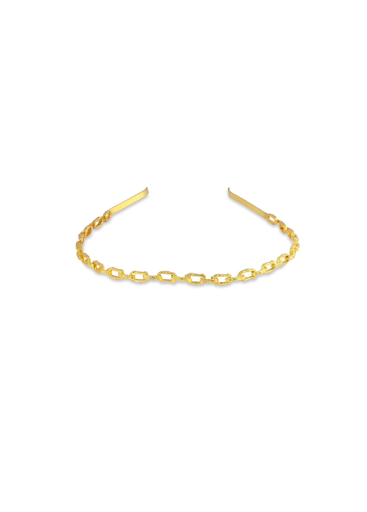 Gold Finish Textured Choker Necklace