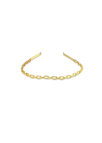 Gold Finish Textured Choker Necklace