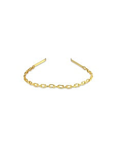 Gold Finish Textured Choker Necklace
