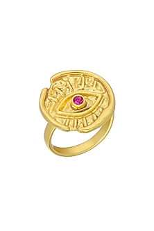 Gold Finish Evil-Eye Ring