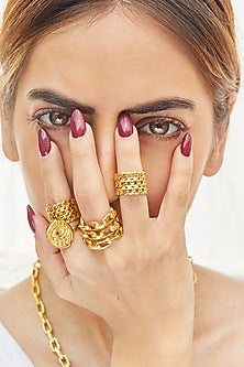 Gold Finish Evil-Eye Ring