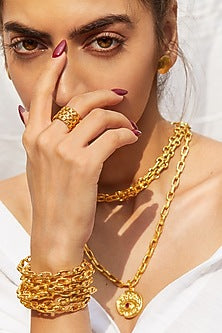 Gold Finish Stackable Layered Ring