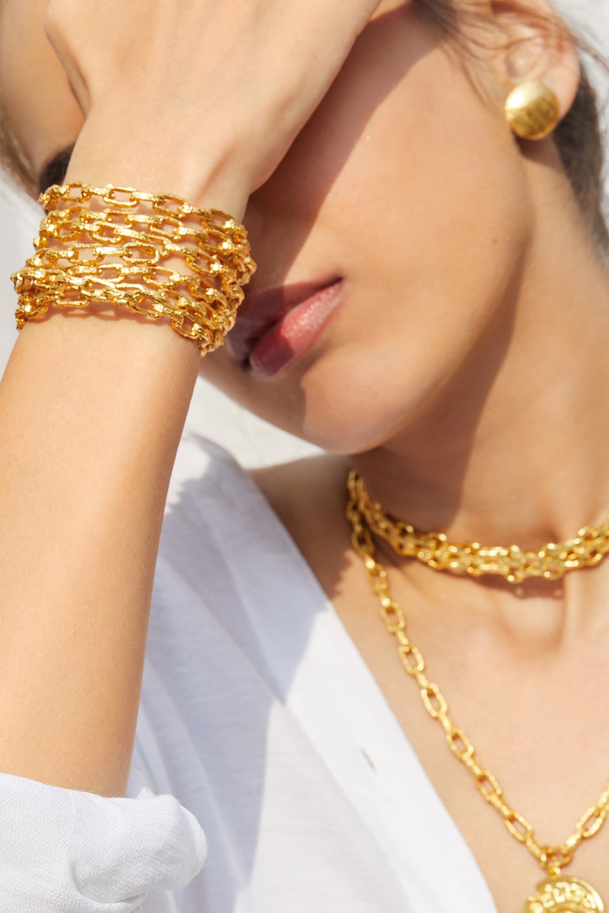 Gold Finish Textured Bangles (Set of 2)