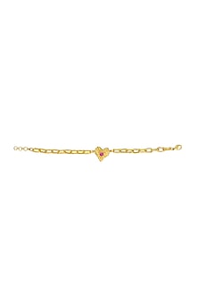 Gold Finish Heart Bracelet