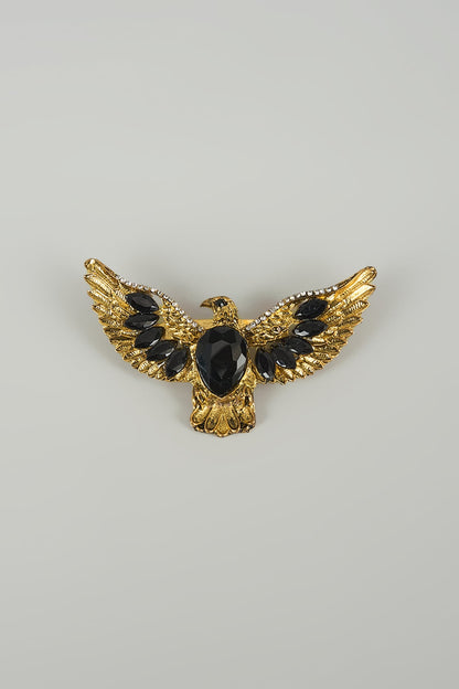 Gold Finish Eagle Embellished Brooch