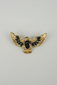 Gold Finish Eagle Embellished Brooch