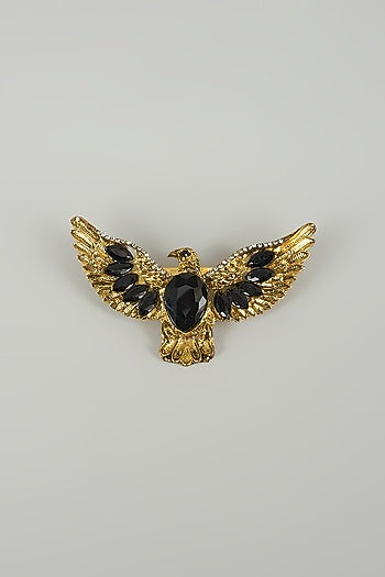 Gold Finish Eagle Embellished Brooch
