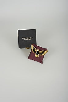 Gold Finish Eagle Embellished Brooch
