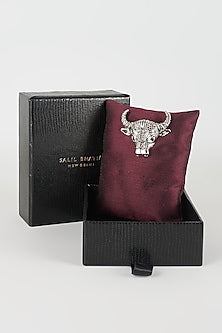 Silver Finish Raging Bull Brooch