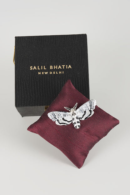 Silver Finish Gothic Butterfly Brooch