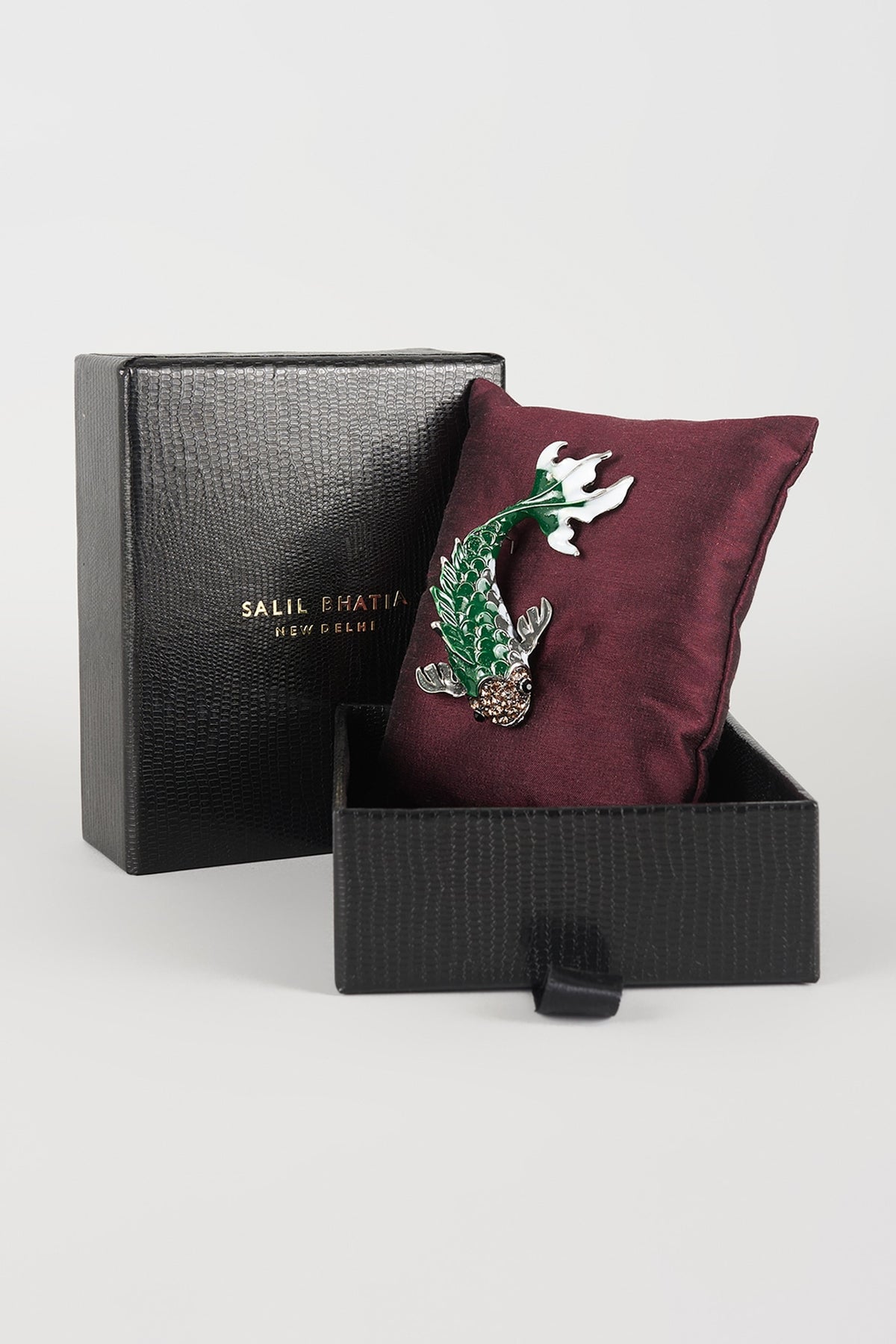 Green Finish Koi Fish Brooch