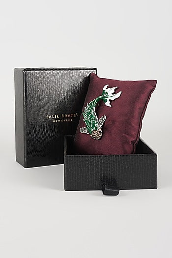 Green Finish Koi Fish Brooch
