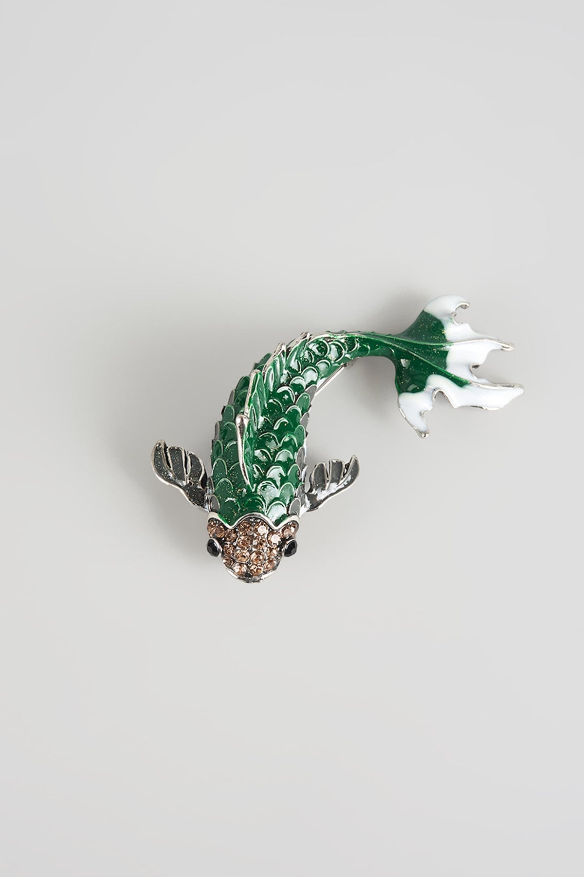 Green Finish Koi Fish Brooch