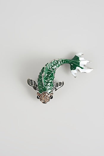 Green Finish Koi Fish Brooch