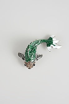 Green Finish Koi Fish Brooch