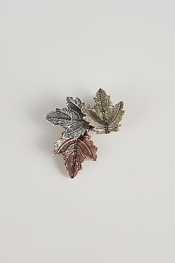 Gold Finish Autumn Leave Brooch