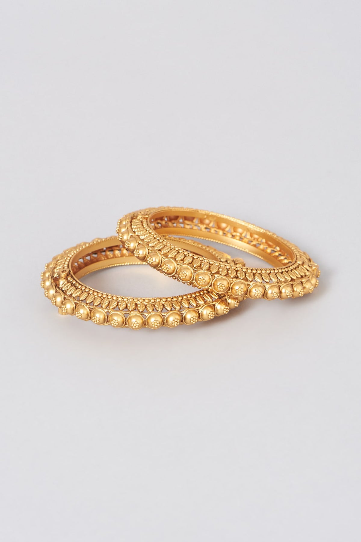 Gold Finish Openable Bangles (Set of 2)