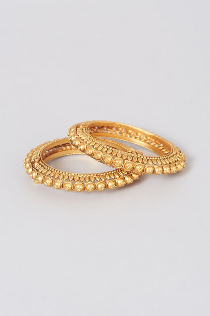 Gold Finish Openable Bangles (Set of 2)